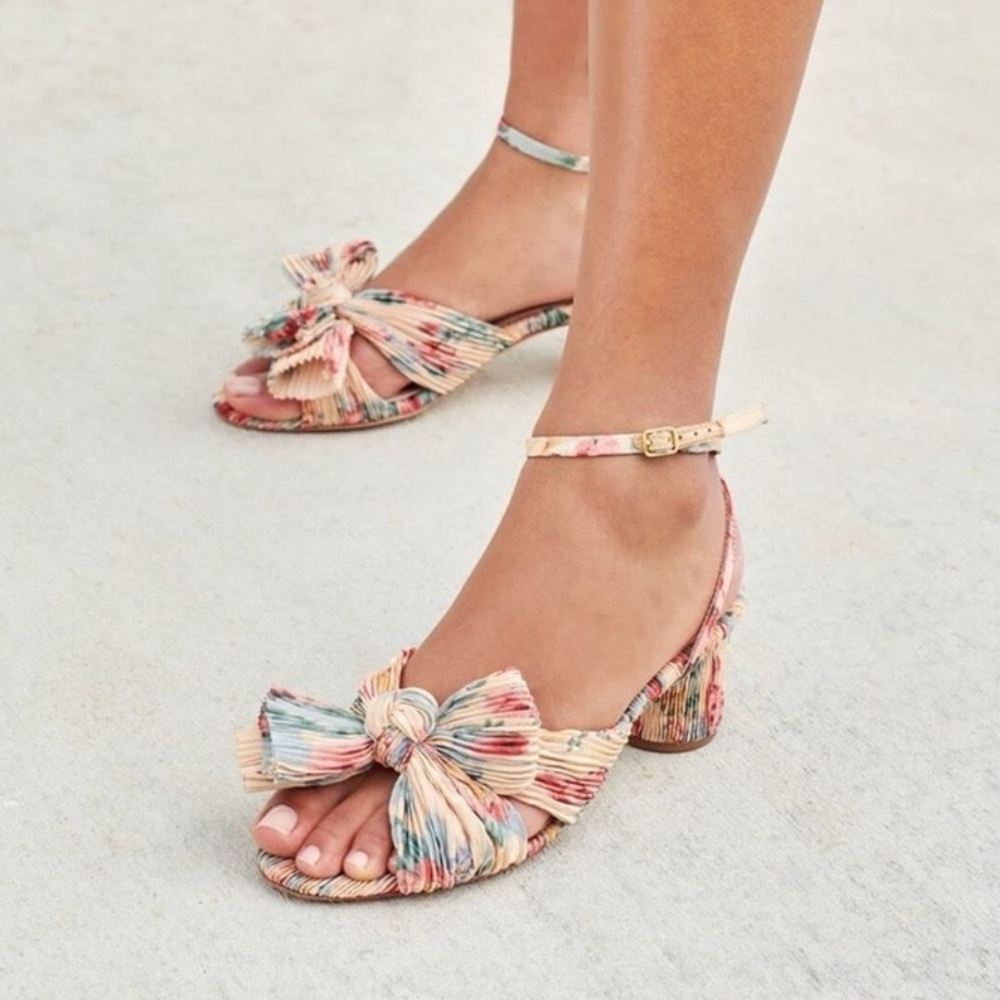 NWOT Loeffler Randall Dahlia Butter Floral Heels